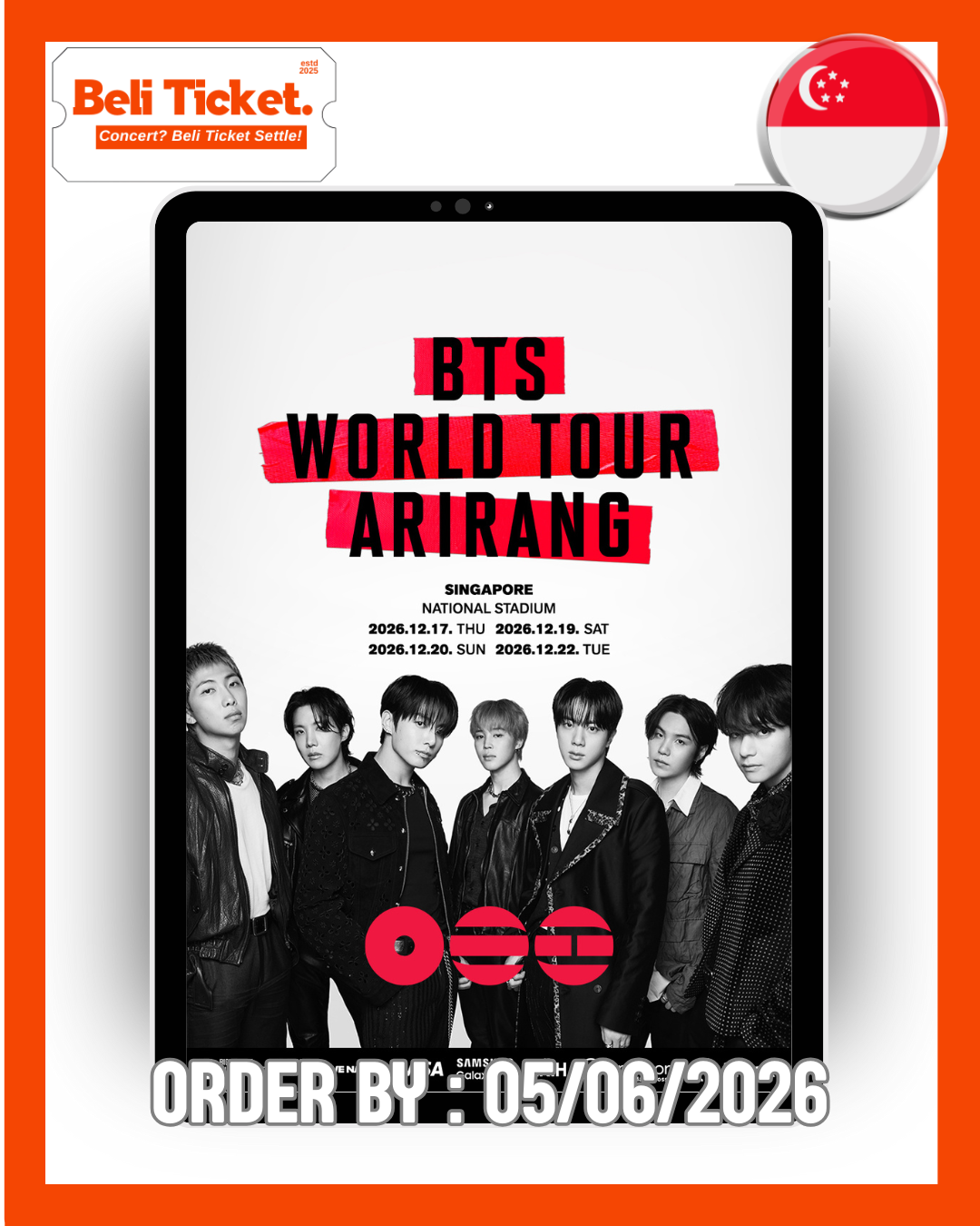 BTS SG 2026 poster